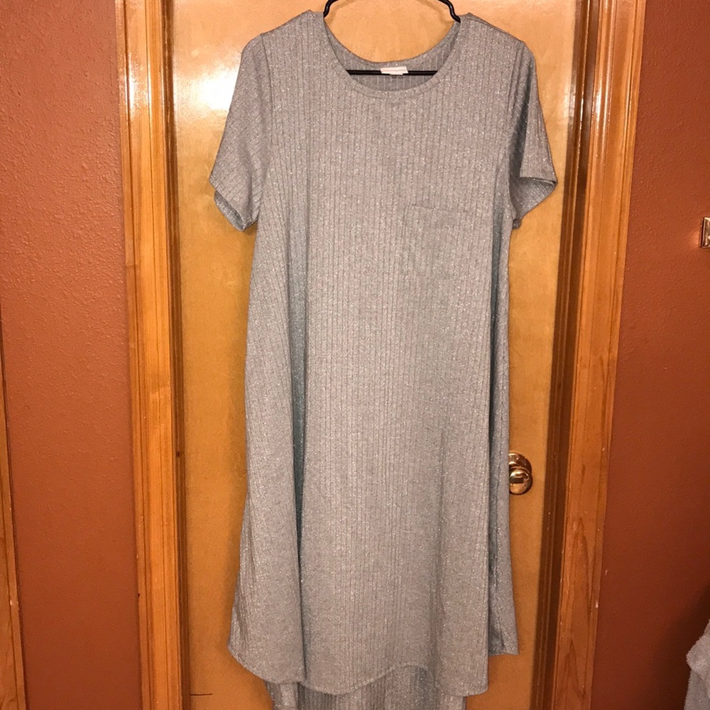 Sparkly Silver Lularoe Carly Dress